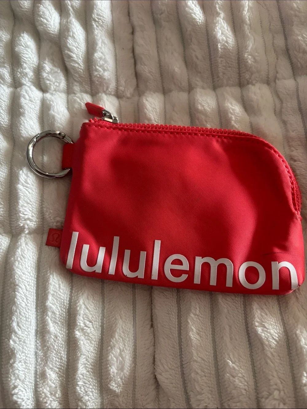 Lululemon athletica Small Red Zip Pouch with Key Ring